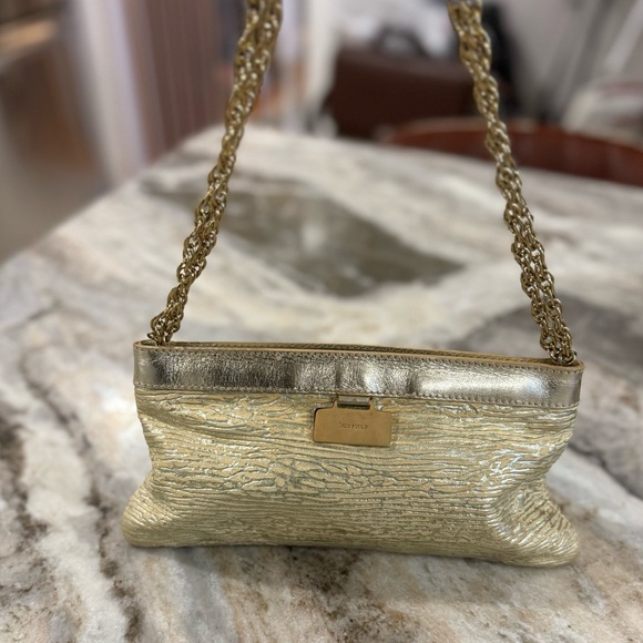 Stunning vintage he gold leather Kate spade with original chain strap - Picture 3 of 4